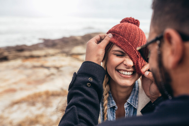 Young couple smiling