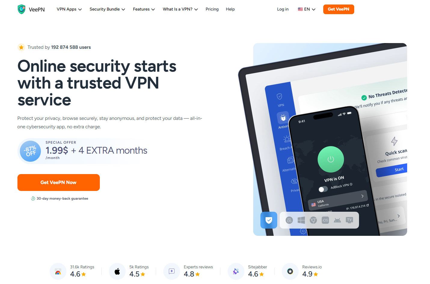 VeePN App Interface Preview