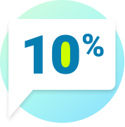 10 percent cash back icon