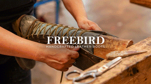 Freebird Coal boots in Cognac leather