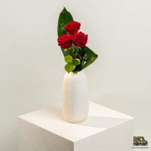 Tris di rose rosse