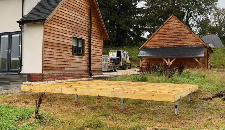 ground screws and timber subframe