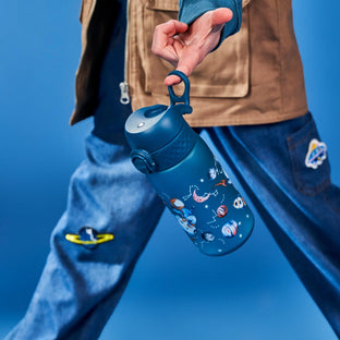 ION8 leak-proof kids water bottle in Recyclon with space design, 350ml