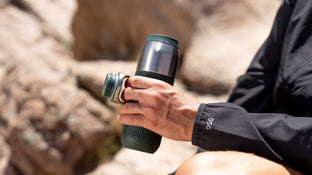 ION8 Primo Roam screw-top water bottle with silicone grip sleeve
