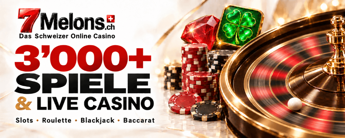 Über 3'000 Spiele und Live Casino bei 7Melons.ch