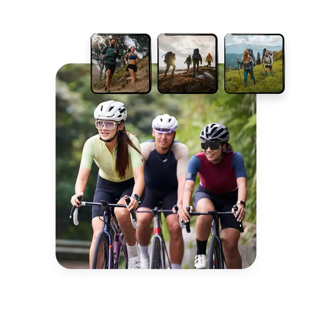Cyclists and hikers from the komoot community
