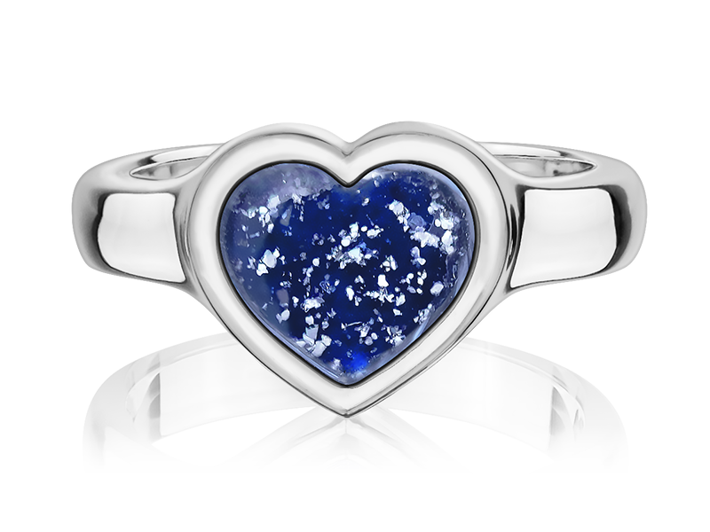 Ashes into Glass Classic Heart Ring