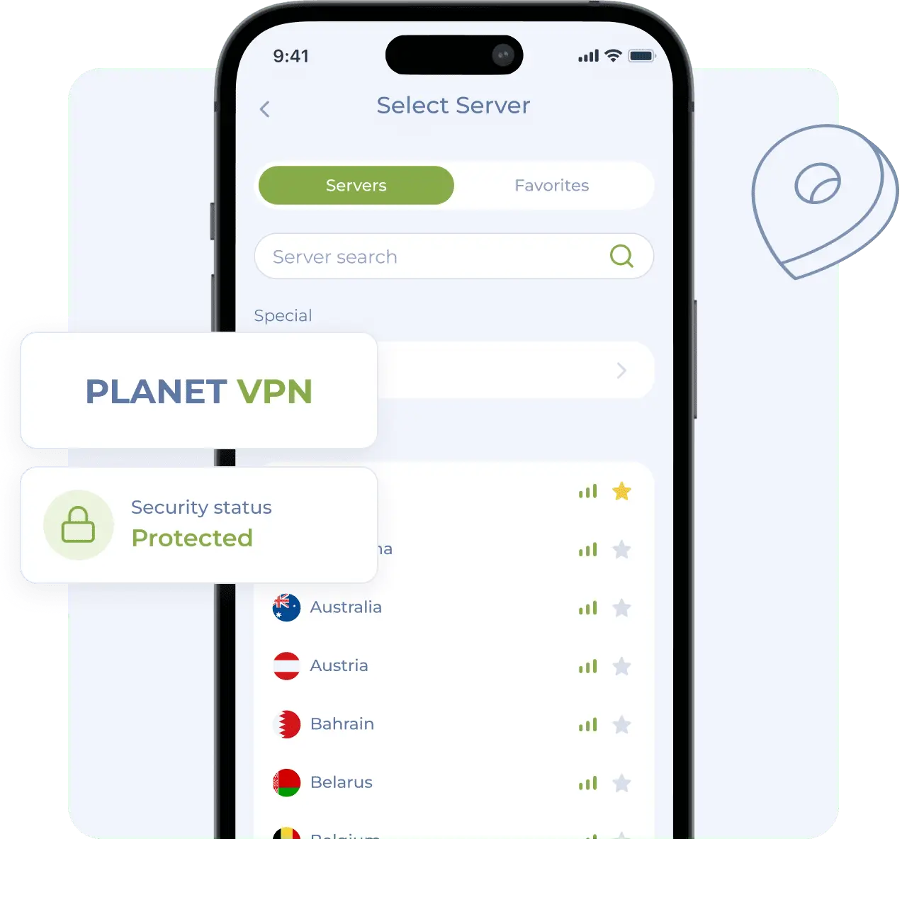 Global fast server network in 60+ countries