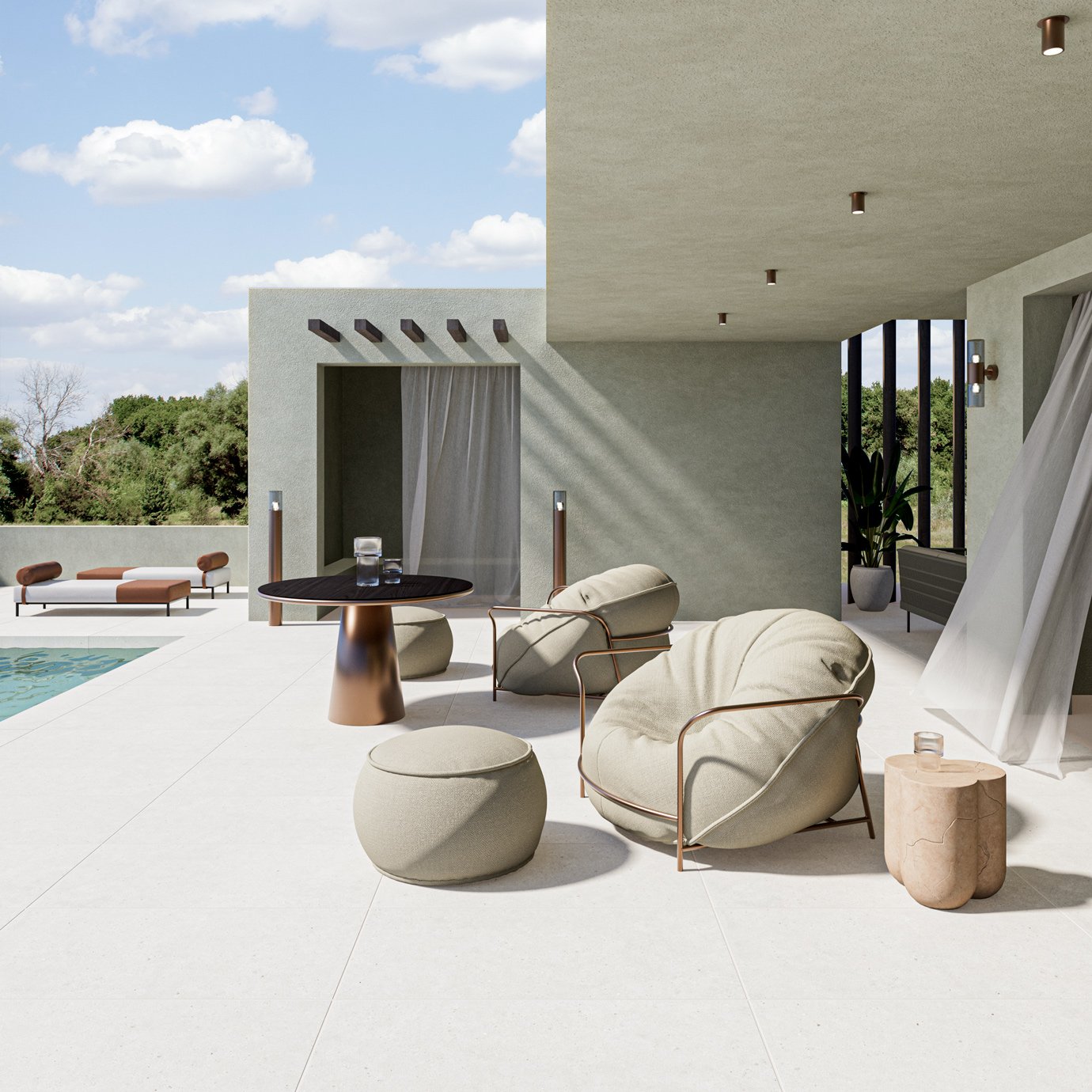 White Uniform Dotted Stone Antislip R11