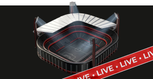 1Red sportsbook — stadium under floodlights with a red LIVE ticker