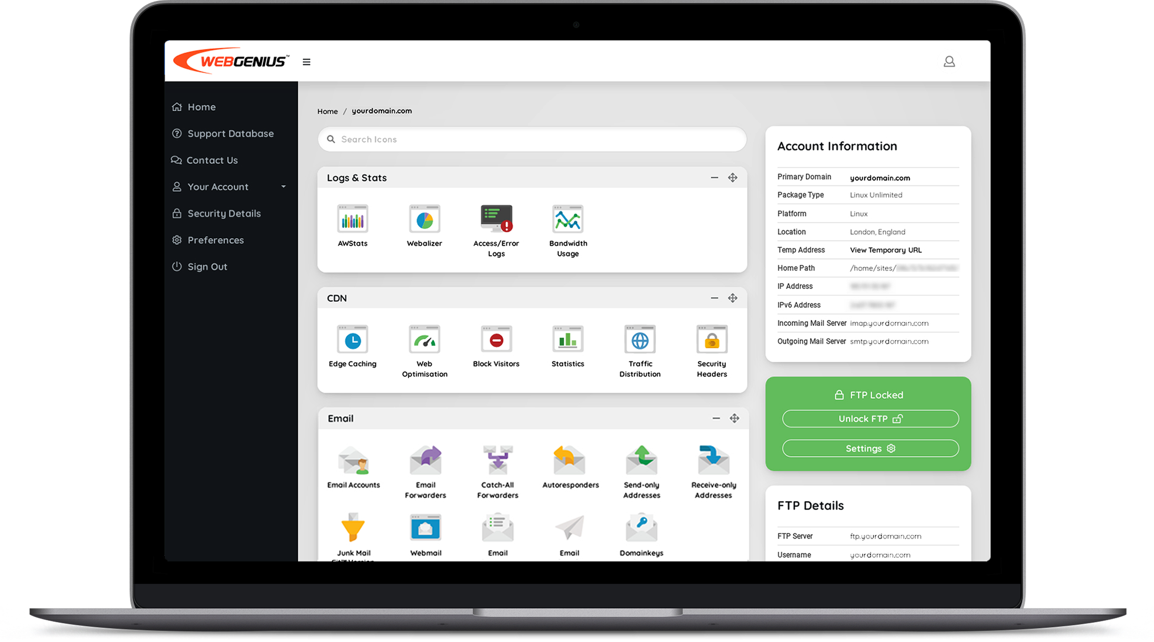 Webgenius CP Control Panel