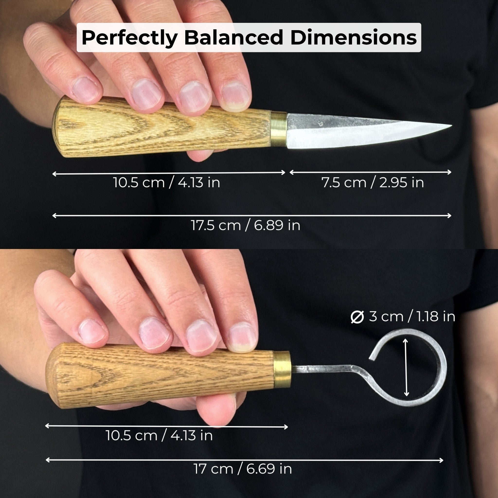 The Sharky range: carving knives, hook knives, leather round knife, bushcraft knife, hand axe