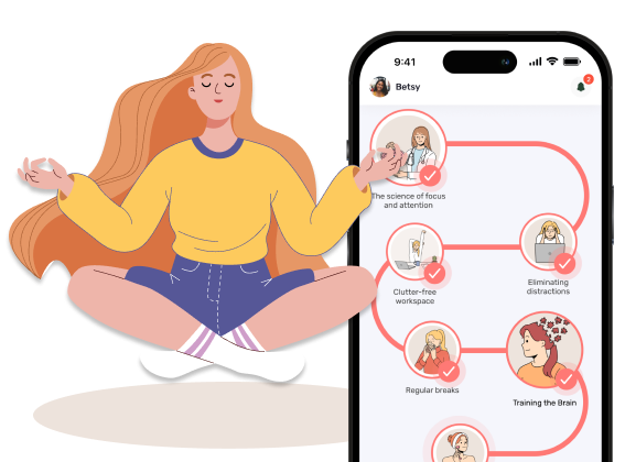 Illustration of a woman meditating