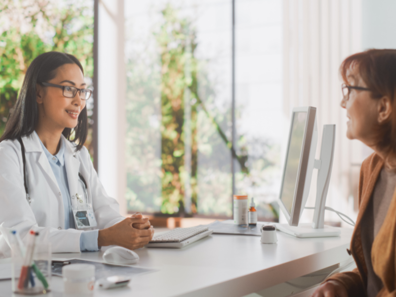 Professional with patient