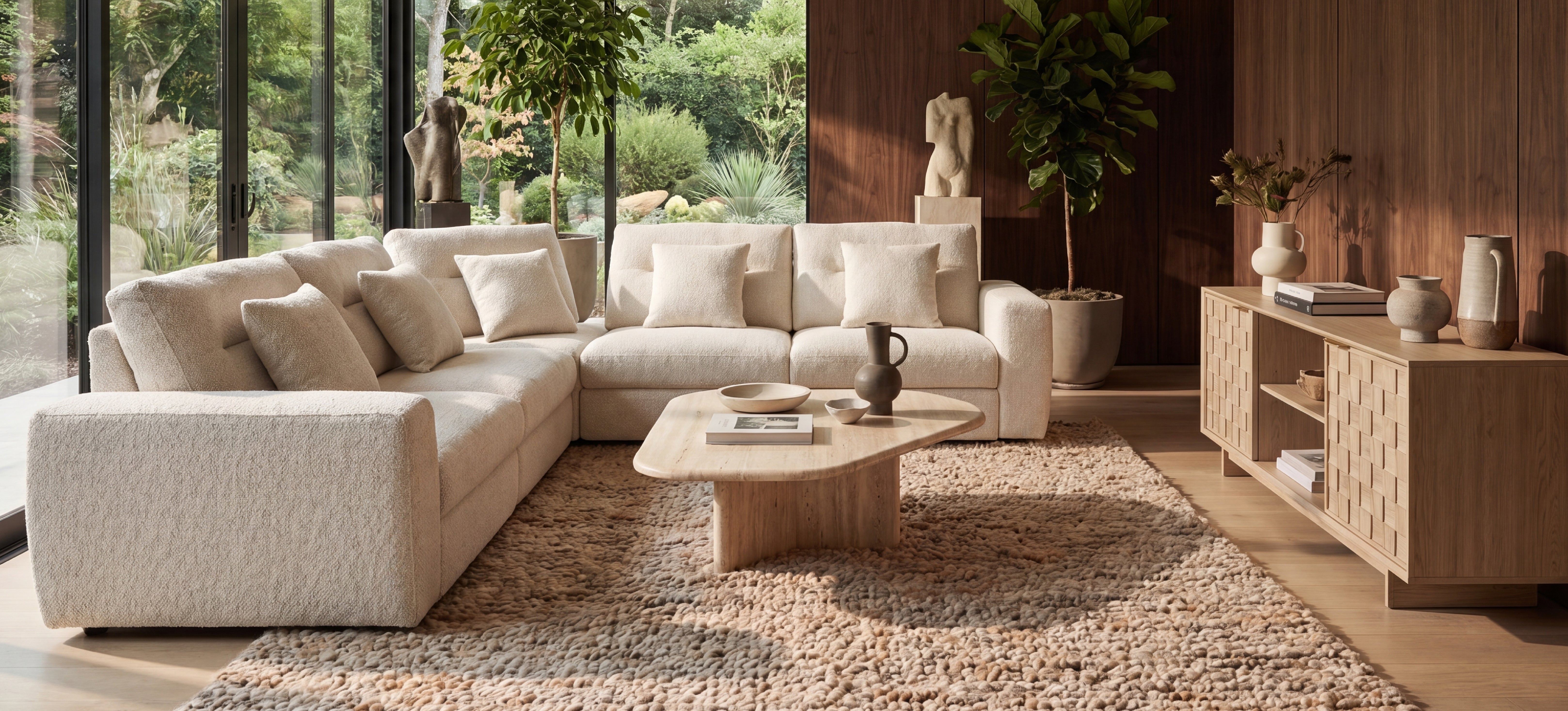 A warm COLAMY living room with thoughtfully designed furniture