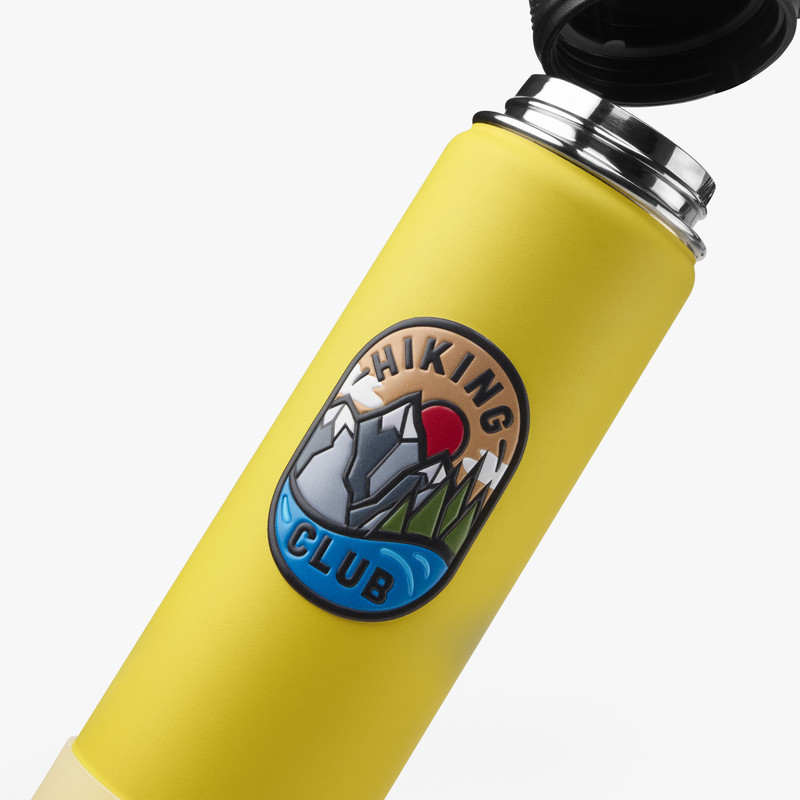 Custom Genie personalized stainless steel water bottle with Hiking Club logo