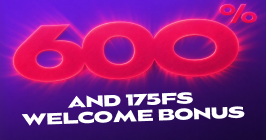 Welcome bonus 600% + 175 free spins