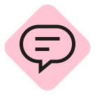 Illustrated speech bubble icon